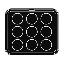 Płyta do urządzeń COOKMATIC z 9 wnękami 80x20 mm PIASTRA W Płyta do urządzeń COOKMATIC z 9 wnękami 80x20 mm PIASTRA W płyta, kształt i ilość tartaletek